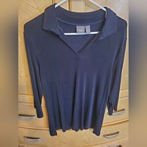 Chico's travelers navy top. Chico's size 1. Us size 8. Great condition